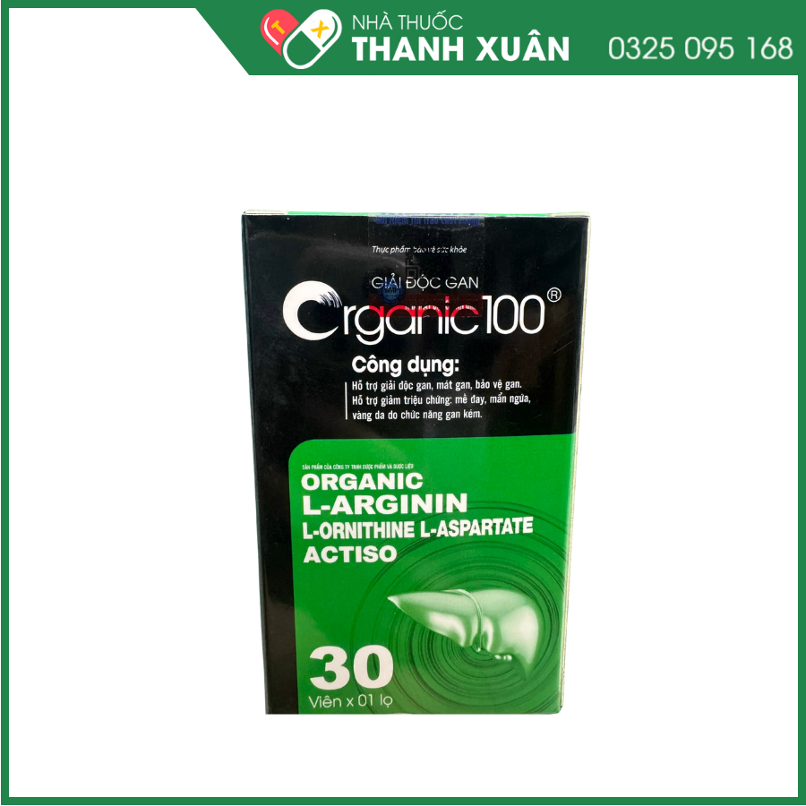 Giải độc gan Organic 100 hỗ trợ giải độc gan, mát gan, bảo vệ gan